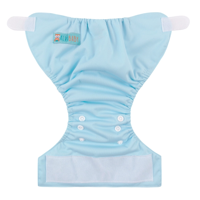 ALVABABY Newborn Velcro Pocket Diaper Hook&Loop Cloth Diaper-Blue (VB03A)