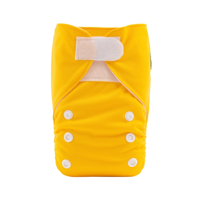 ALVABABY Newborn Velcro Pocket Diaper Hook&Loop Cloth Diaper-Yellow (VB01A)