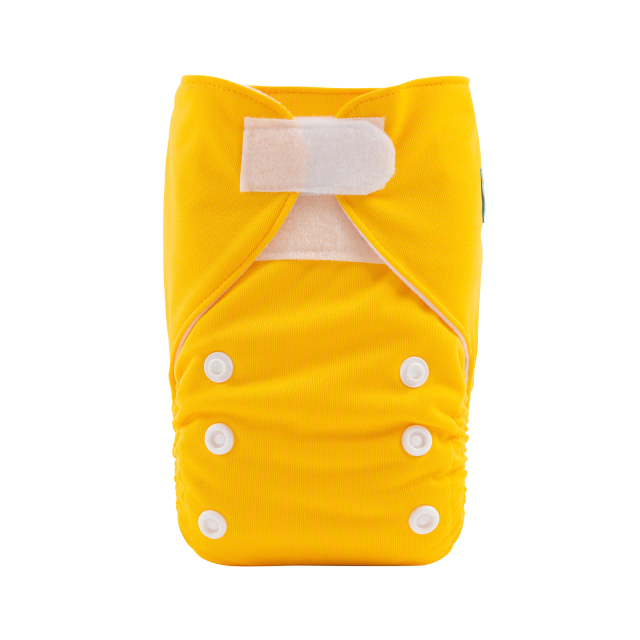 ALVABABY Newborn Velcro Pocket Diaper Hook&Loop Cloth Diaper-Yellow (VB01A)