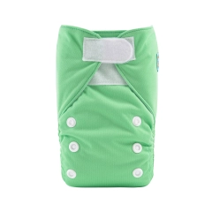 ALVABABY Newborn Velcro Pocket Diaper Hook&Loop Cloth Diaper- Green (VB11A)