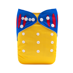 ALVABABY One Size Positioning Printed Cloth Diaper-Snow White (YDP125A)