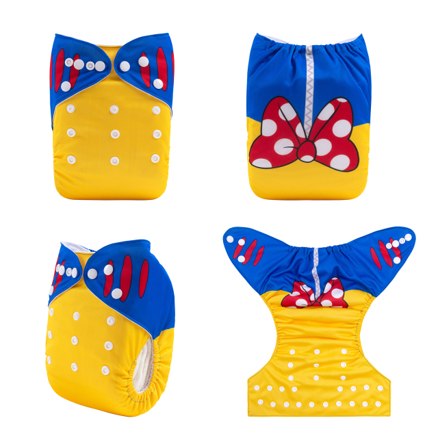 ALVABABY One Size Positioning Printed Cloth Diaper-Snow White (YDP125A)