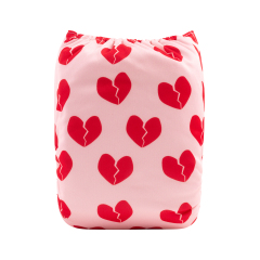ALVABABY One Size Positioning Printed Cloth Diaper-Broken heart(YDP128A)