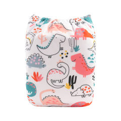 ALVABABY One Size Positioning Printed Cloth Diaper-Dinosaur(YDP129A)