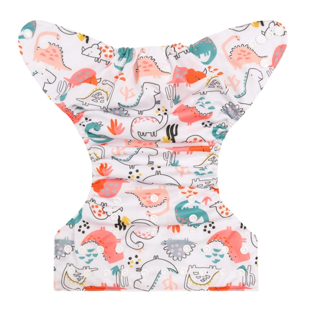 ALVABABY One Size Positioning Printed Cloth Diaper-Dinosaur(YDP129A)