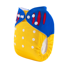 ALVABABY One Size Positioning Printed Cloth Diaper-Snow White (YDP125A)