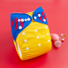 ALVABABY One Size Positioning Printed Cloth Diaper-Snow White (YDP125A)