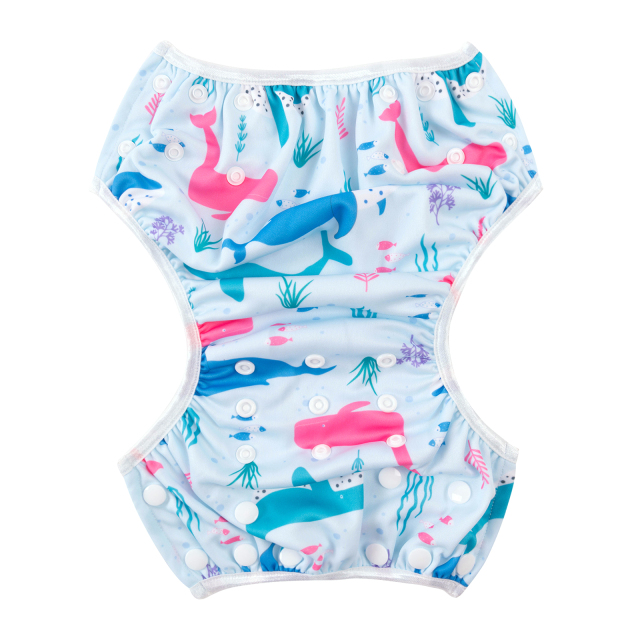 ALVABABY One Size Positioning  Printed Swim Diaper -Dolphin(SWD89A)