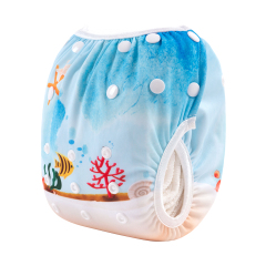 ALVABABY One Size Positioning  Printed Swim Diaper -Coral(SWD90A)