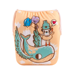 ALVABABY One Size Positioning  Printed Swim Diaper -Dolphin (SWD87A)