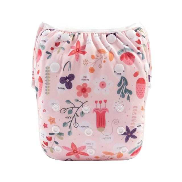 ALVABABY One Size Printed Swim Diaper- Flowers  (SW110A)