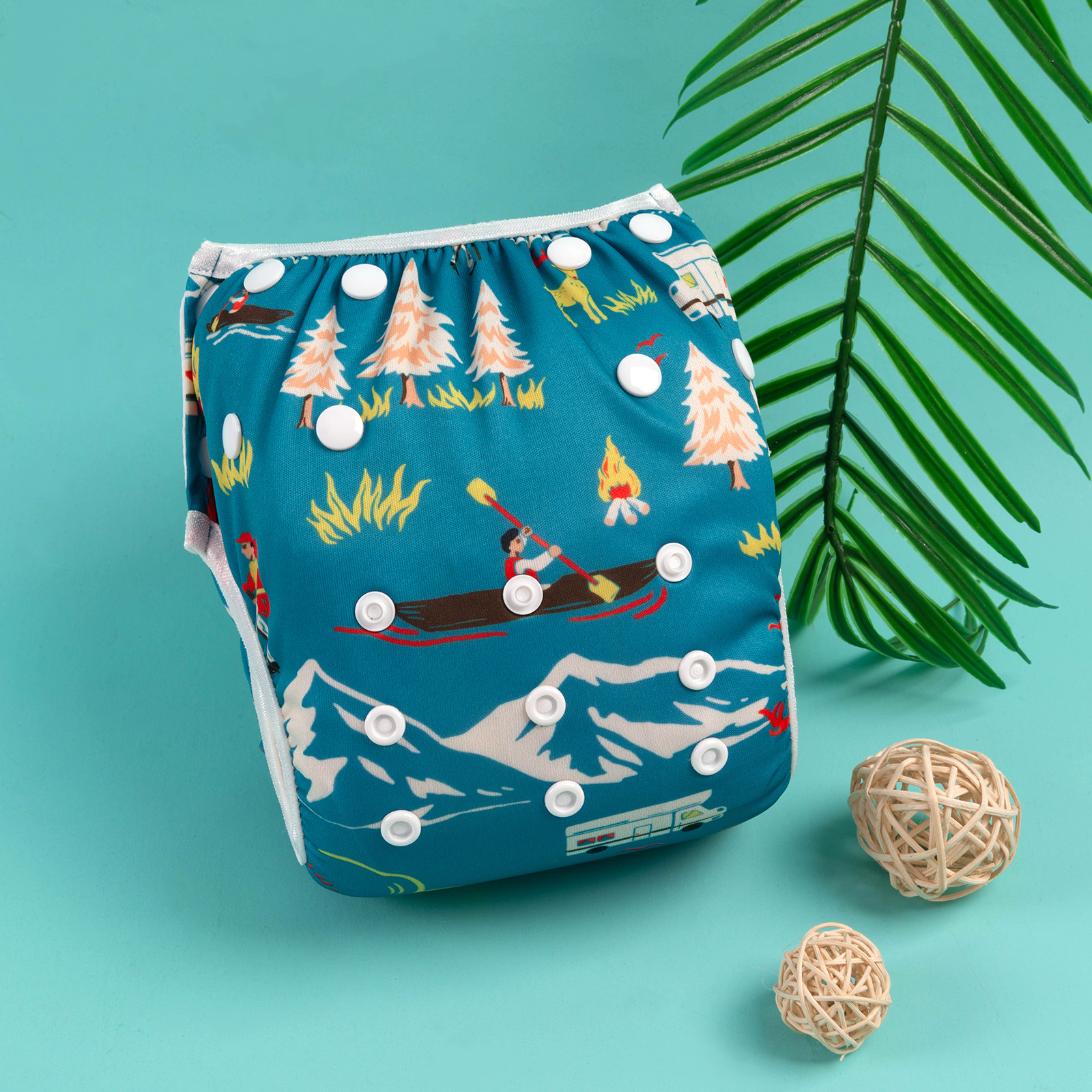 ALVABABY Reusable Swim Diaper - Adjustable One Size Swimwear for Infants & Toddlers (SWD86A)