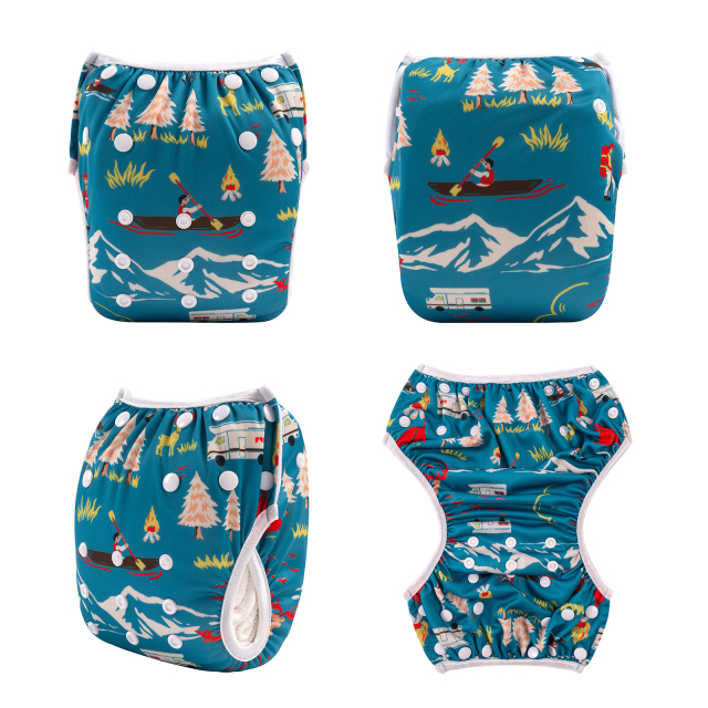 ALVABABY One Size Positioning  Printed Swim Diaper - (SWD86A)