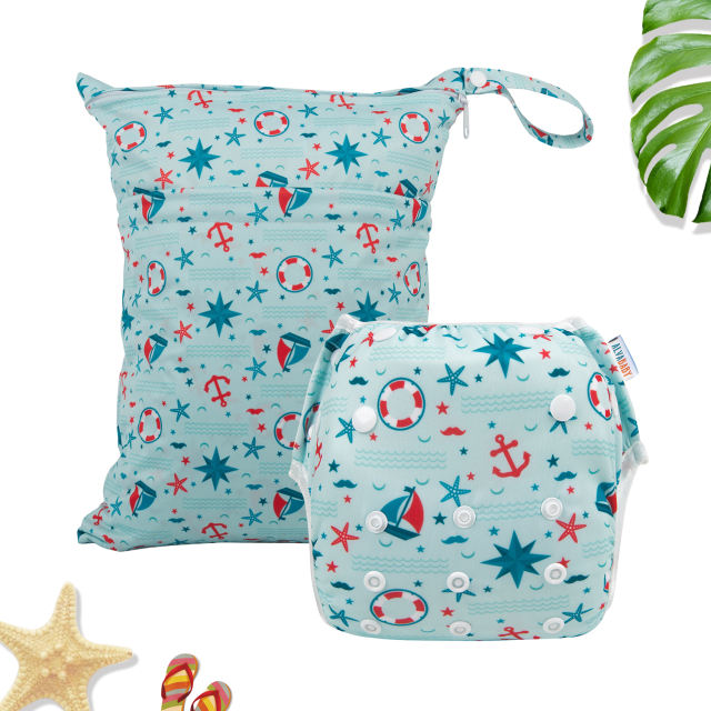 (All packs)ALVABABY 1 Swim diaper and 1 Wet bag