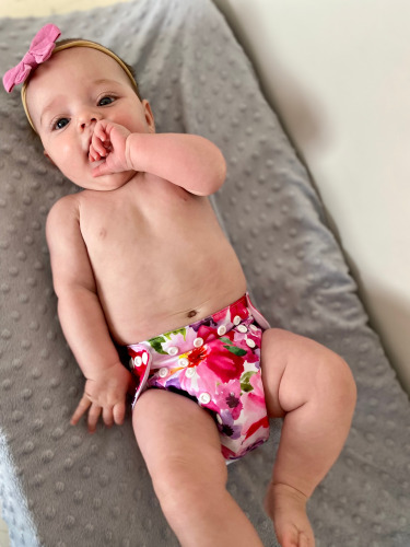 ALVABABY Newborn Cloth Diaper - Adjustable,Washable,Reusable Cloth Diaper with Pocket for Baby under 12lbs  (SH065A Flowers)