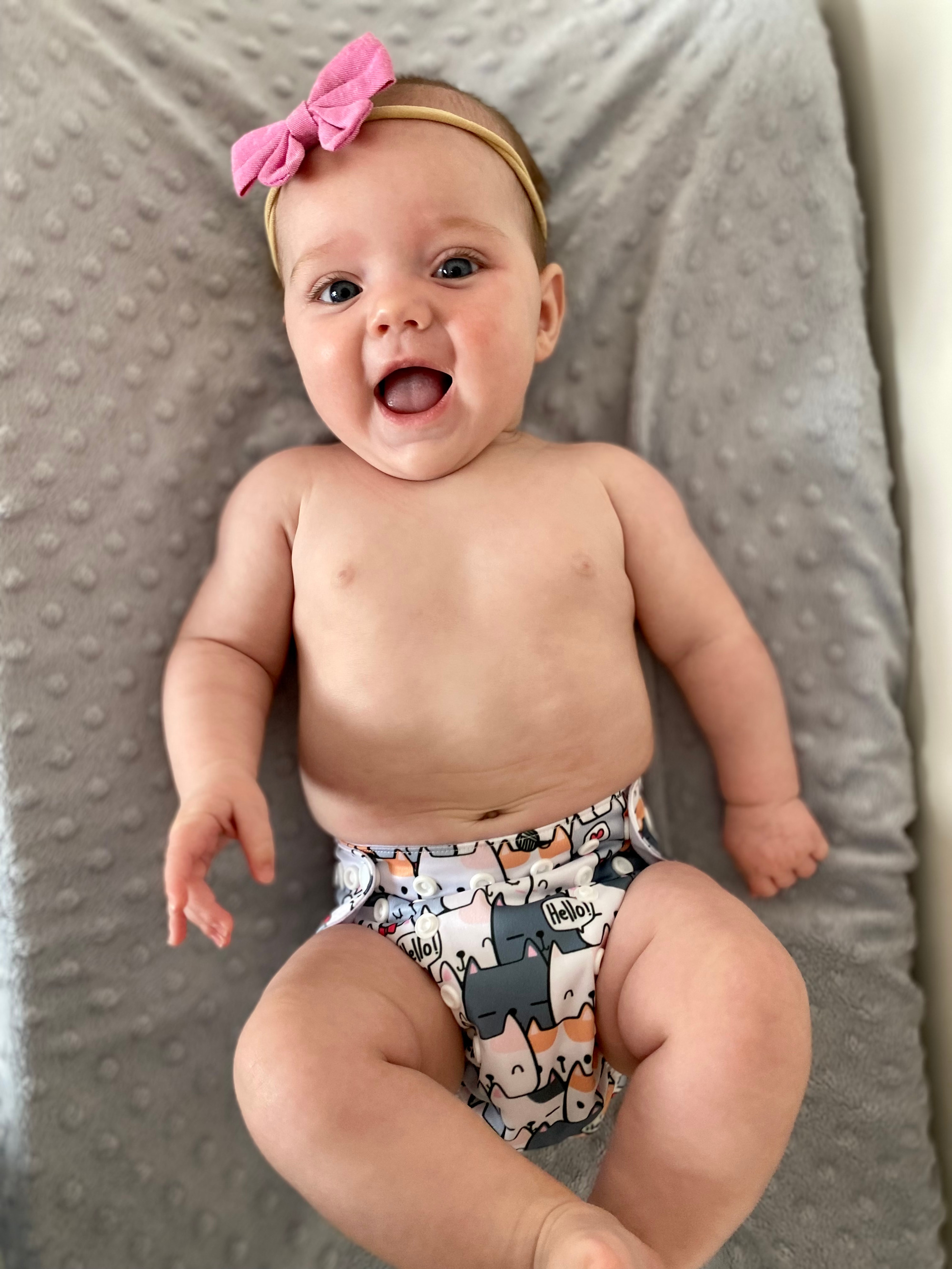 ALVABABY Newborn Cloth Diaper - Adjustable,Washable,Reusable Cloth Diaper with Pocket for Baby under 12lbs (SH286A Cats)