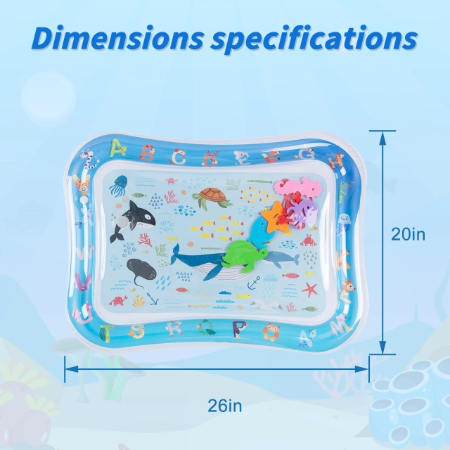 Tummy Time Baby Water Mat/ Inflatable Baby Water Play Mat for Infants and Toddlers Baby Toys-WPF14