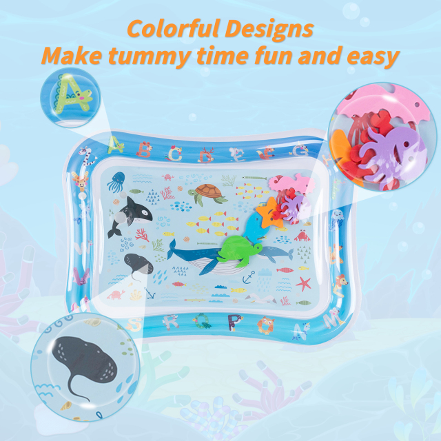 Tummy Time Baby Water Mat/ Inflatable Baby Water Play Mat for Infants and Toddlers Baby Toys-WPF14