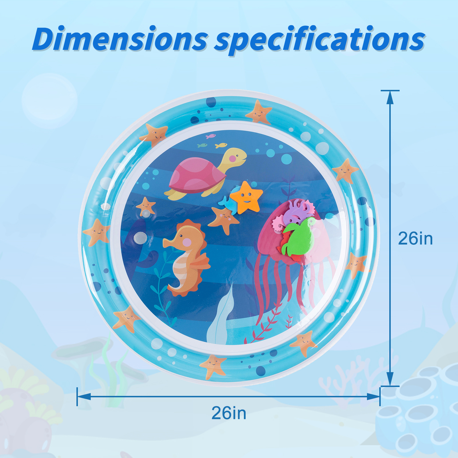 Tummy Time Baby Water Mat/ Inflatable Baby Water Play Mat for Infants and Toddlers Baby Toys-WPY14