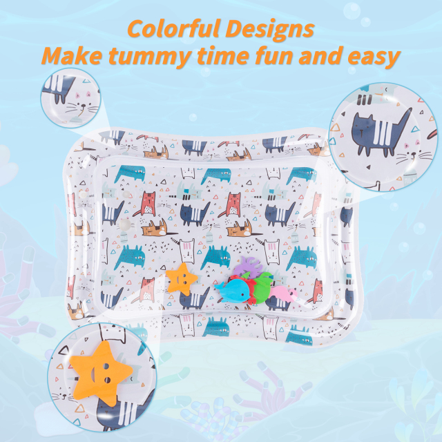 Tummy Time Baby Water Mat/ Inflatable Baby Water Play Mat for Infants and Toddlers Baby Toys-WPF05