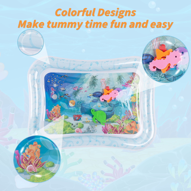 Tummy Time Baby Water Mat/ Inflatable Baby Water Play Mat for Infants and Toddlers Baby Toys-WPF07