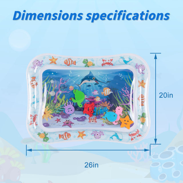 Tummy Time Baby Water Mat/ Inflatable Baby Water Play Mat for Infants and Toddlers Baby Toys-WPF10