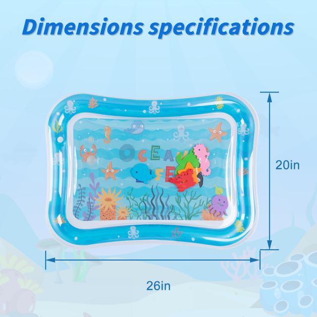 Tummy Time Baby Water Mat/ Inflatable Baby Water Play Mat for Infants and Toddlers Baby Toys-WPF06