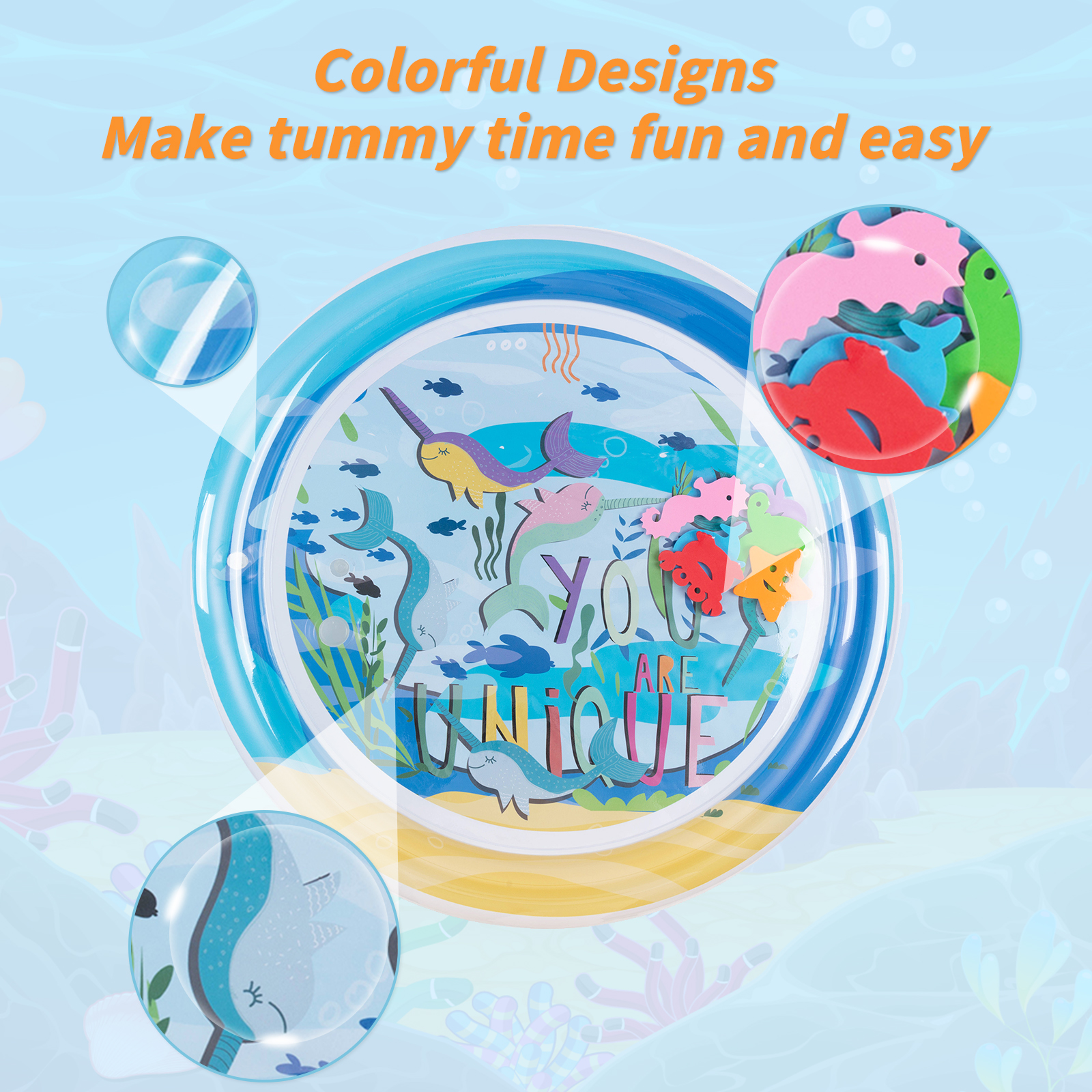 Tummy Time Baby Water Mat/ Inflatable Baby Water Play Mat for Infants and Toddlers Baby Toys-WPY10