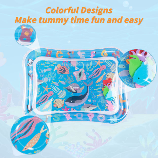 Tummy Time Baby Water Mat/ Inflatable Baby Water Play Mat for Infants and Toddlers Baby Toys-WPF12
