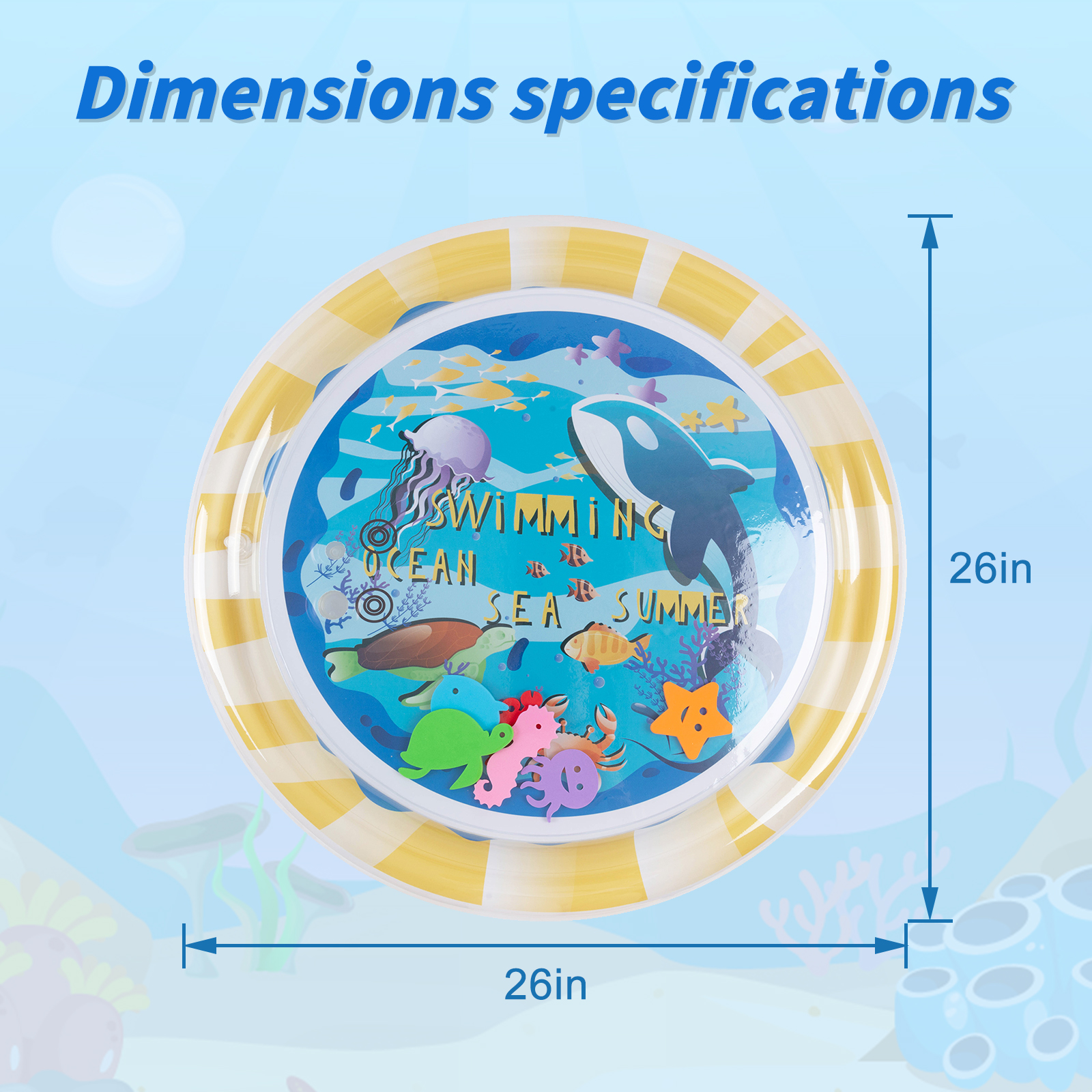 Tummy Time Baby Water Mat/ Inflatable Baby Water Play Mat for Infants and Toddlers Baby Toys-WPY13