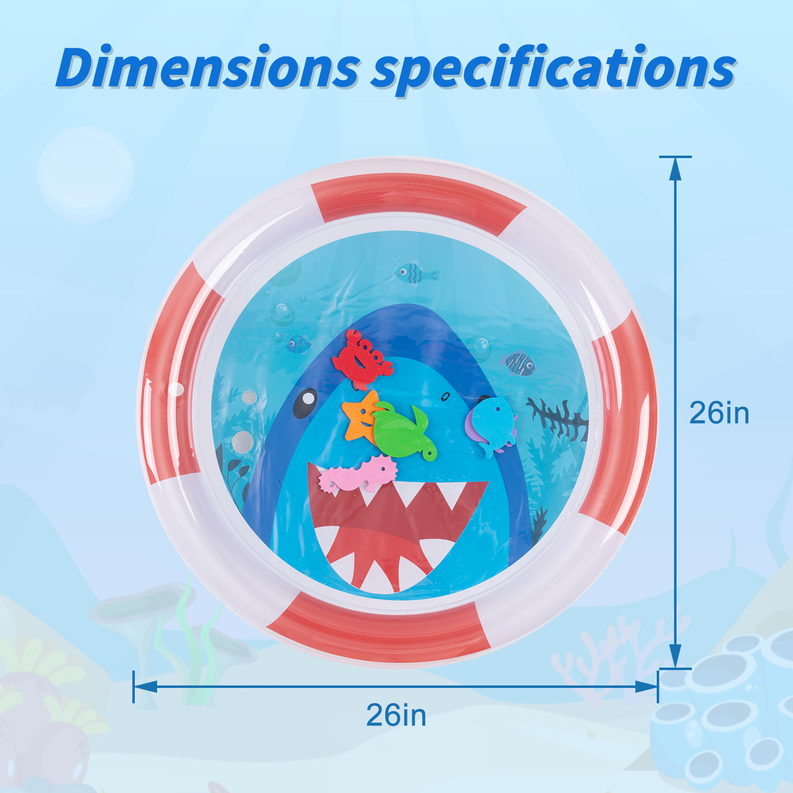 Tummy Time Baby Water Mat/ Inflatable Baby Water Play Mat for Infants and Toddlers Baby Toys-WPY06