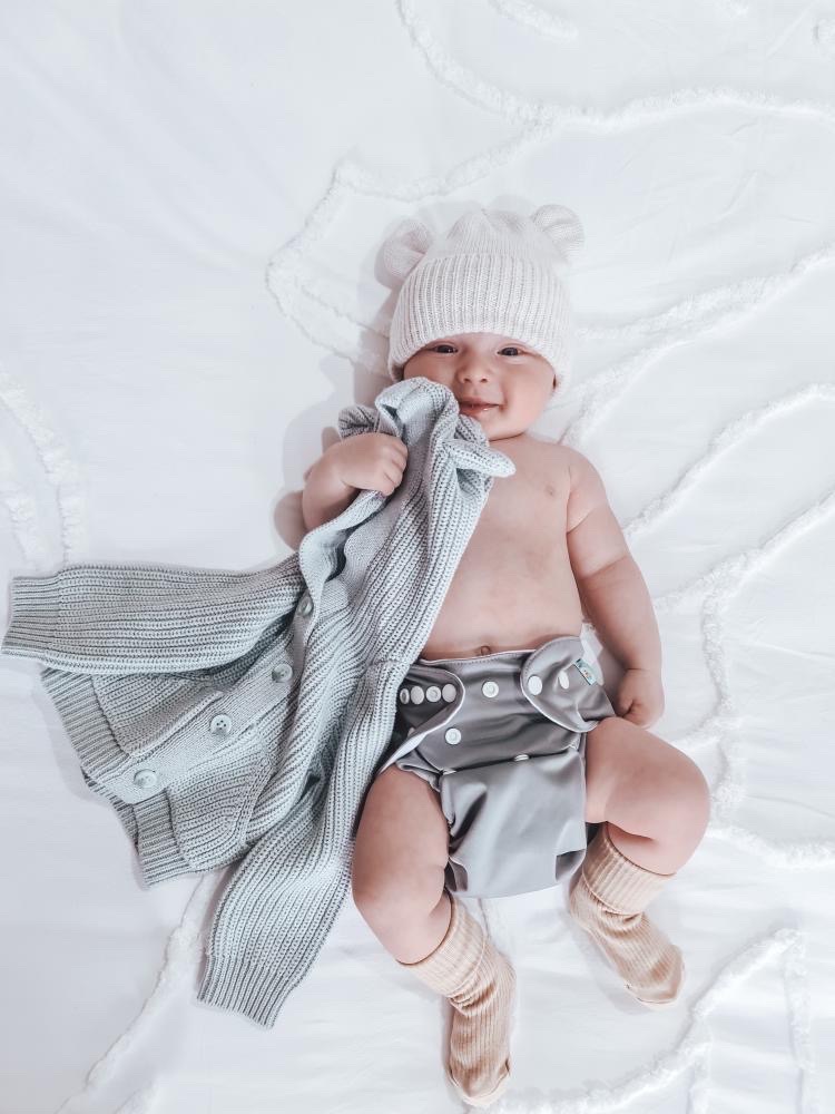 ALVABABY Big Size Cloth Diaper | Adjustable & Leakproof (Grey, ZB29A)