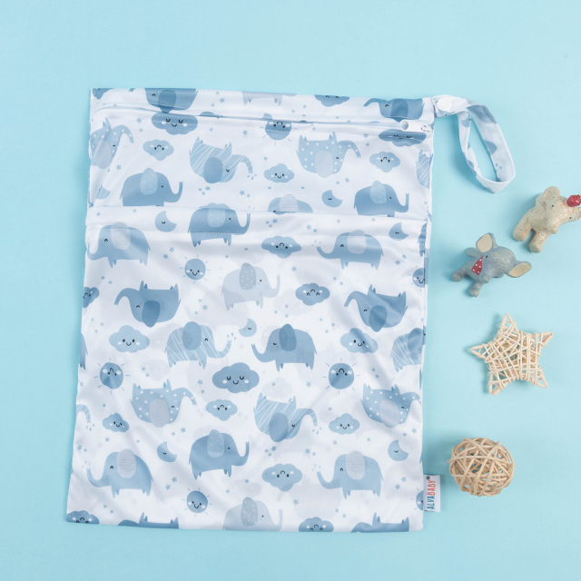 ALVABABY Diaper Wet Dry Bag with Two Zippered Pockets (L-H396A)
