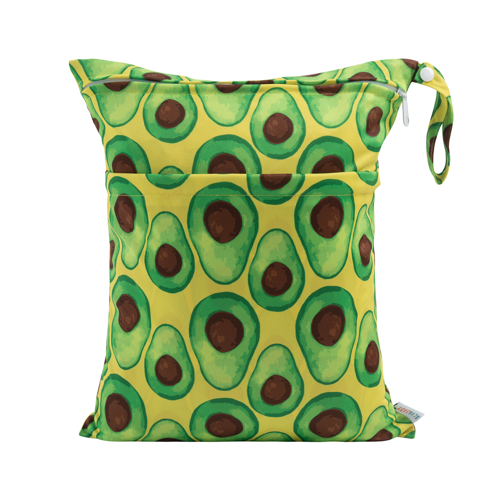 ALVABABY Diaper Wet/Dry Bag Waterproof Reusable with Two Zippered Pockets for Cloth Diapers, Swimsuits, Travel, and Gym (L-H400A)