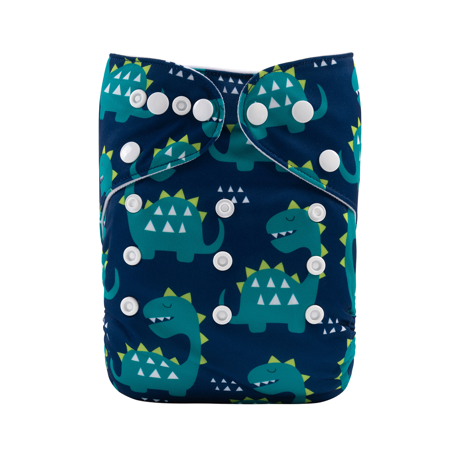 ALVABABY Positioning Cloth Diaper - One Size Adjustable Washable & Reusable Diaper for Babies and Toddlers (Dinosaur, YDP134A)