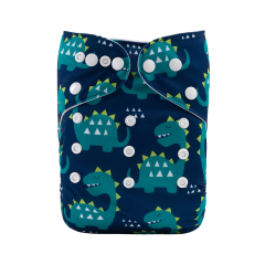 ALVABABY One Size Positioning Printed Cloth Diaper-Dinosaur(YDP134A)