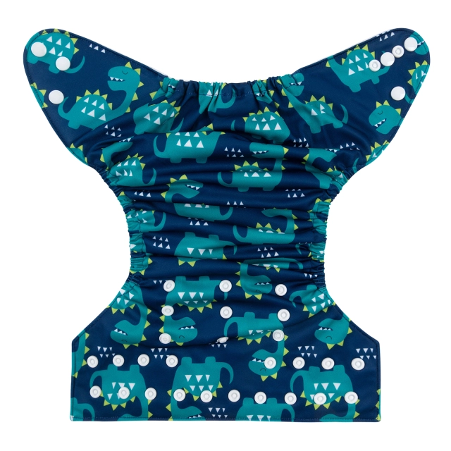 ALVABABY One Size Positioning Printed Cloth Diaper-Dinosaur(YDP134A)
