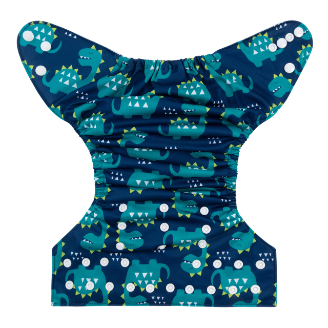 ALVABABY One Size Positioning Printed Cloth Diaper-Dinosaur(YDP134A)