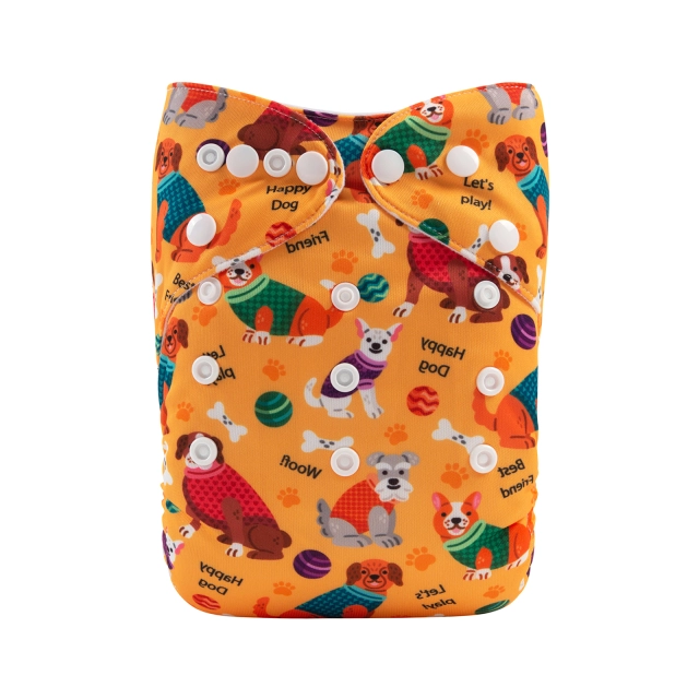 ALVABABY One Size Positioning Printed Cloth Diaper-Dogs(YDP132A)