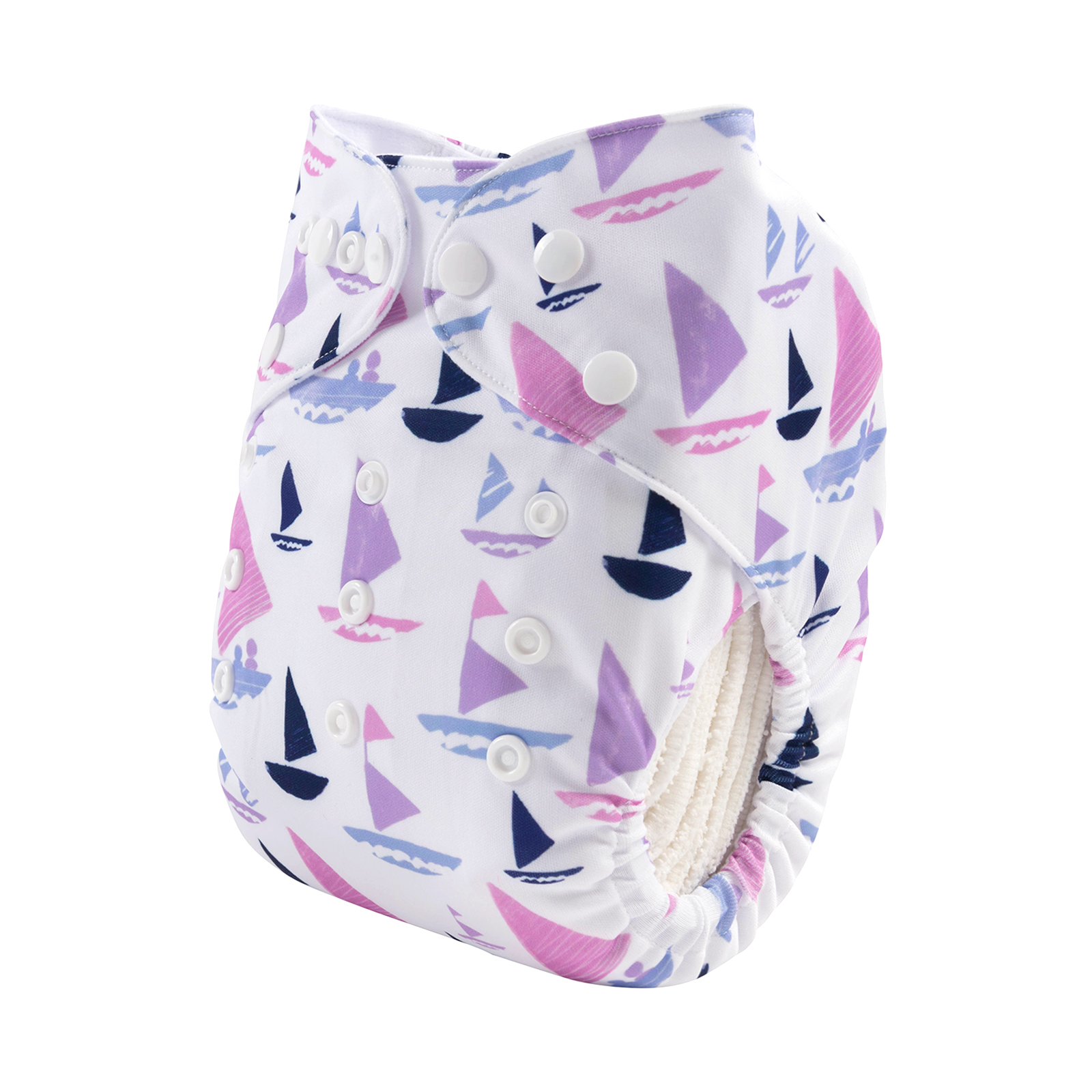 ALVABABY One Size Positioning Printed Cloth Diaper-Sailboat(YDP131A)