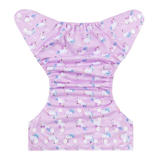 ALVABABY One Size Positioning Printed Cloth Diaper-Unicorn(YDP133A)