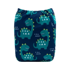 ALVABABY One Size Positioning Printed Cloth Diaper-Dinosaur(YDP134A)
