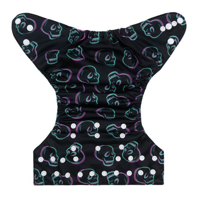 ALVABABY One Size Print Pocket Cloth Diaper- skull (H401A)