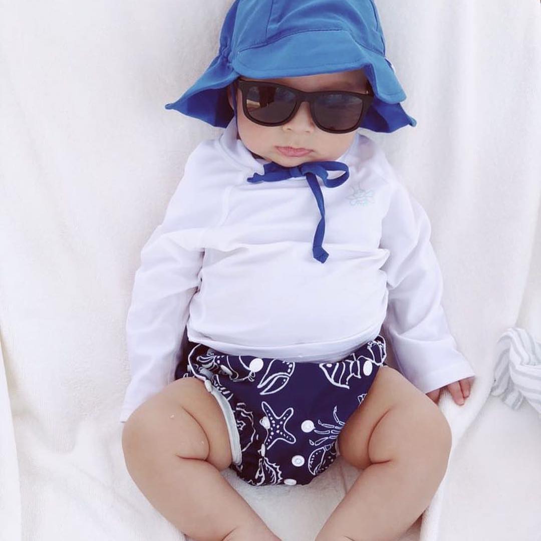 ALVABABY 2PCS Reusable Swim Diaper - Adjustable One Size Swimwear for Infants & Toddlers (2SW-WZ03)