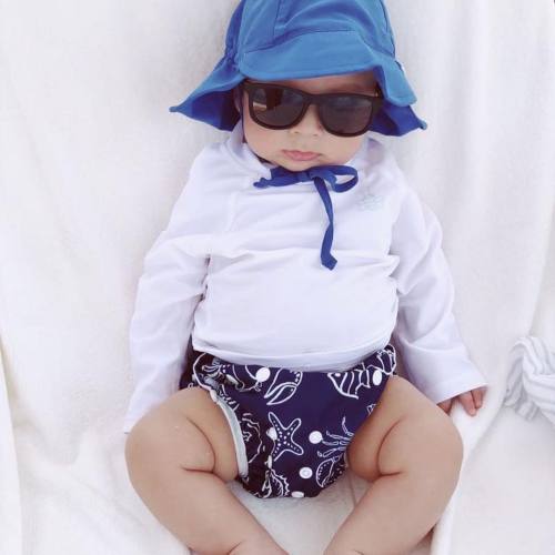 ALVABABY 2PCS Reusable Swim Diaper - Adjustable One Size Swimwear for Infants & Toddlers (2SW-WZ03)