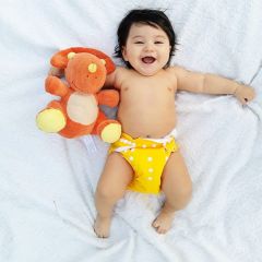 ALVABABY One Size Solid Color Pocket Cloth Diaper -Yellow(B12A)