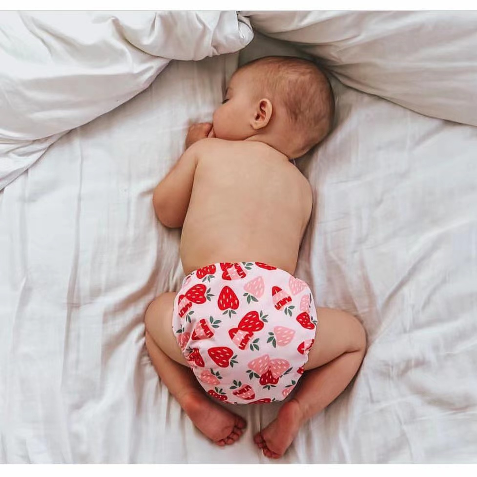 ALVABABY Print Cloth Diaper - One Size Adjustable Washable & Reusable Diaper for Babies and Toddlers  (Strawberry, H037A)