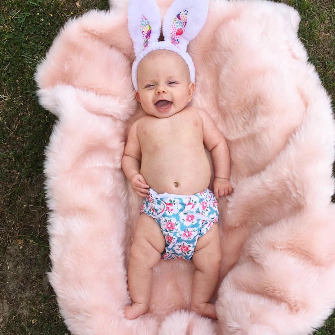 ALVABABY One Size Print Pocket Cloth Diaper-Flowers (H051A)