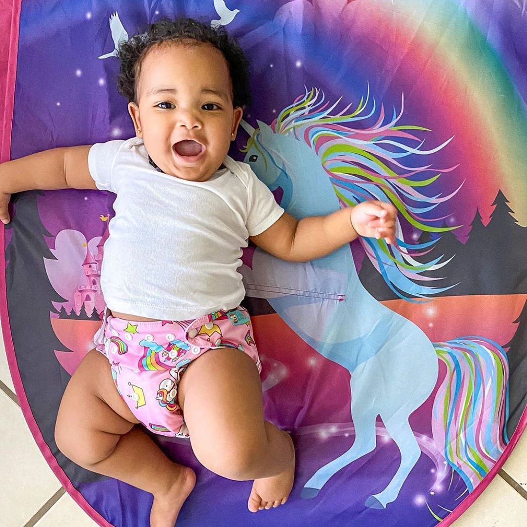 ALVABABY Print Cloth Diaper - One Size Adjustable Washable & Reusable Diaper for Babies and Toddlers (Pink unicorn, H071A)