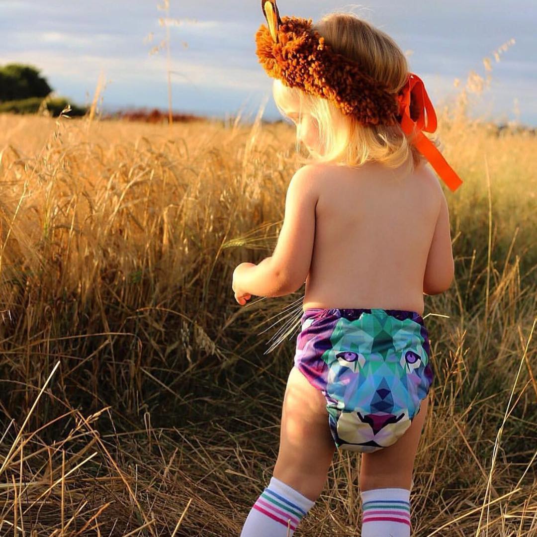 ALVABABY Positioning Cloth Diaper - One Size Adjustable Washable & Reusable Diaper for Babies and Toddlers (Lion, YD111A)